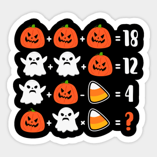 Math Teacher puzzle hallween Sticker